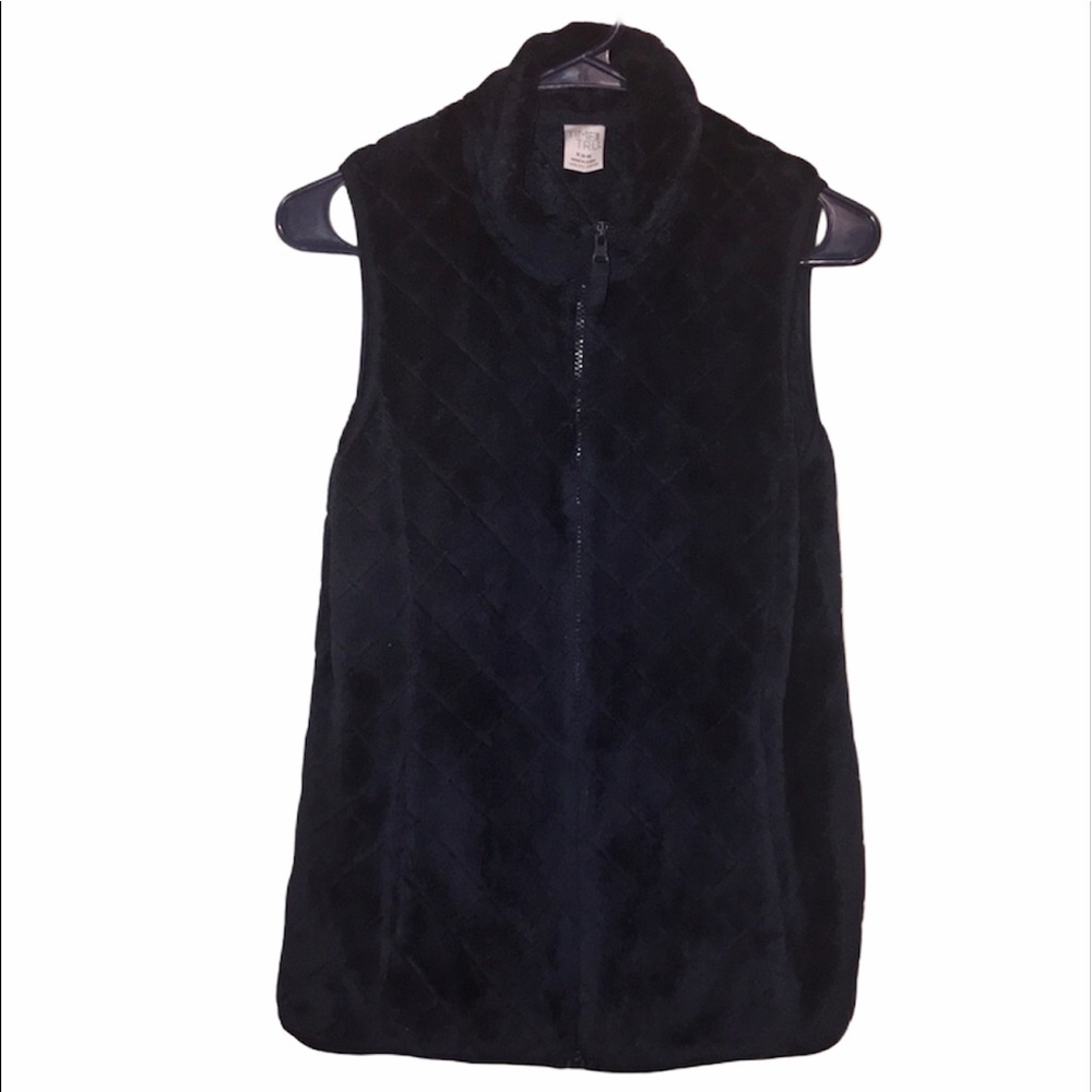 Blue Fleece Vest with Pockets